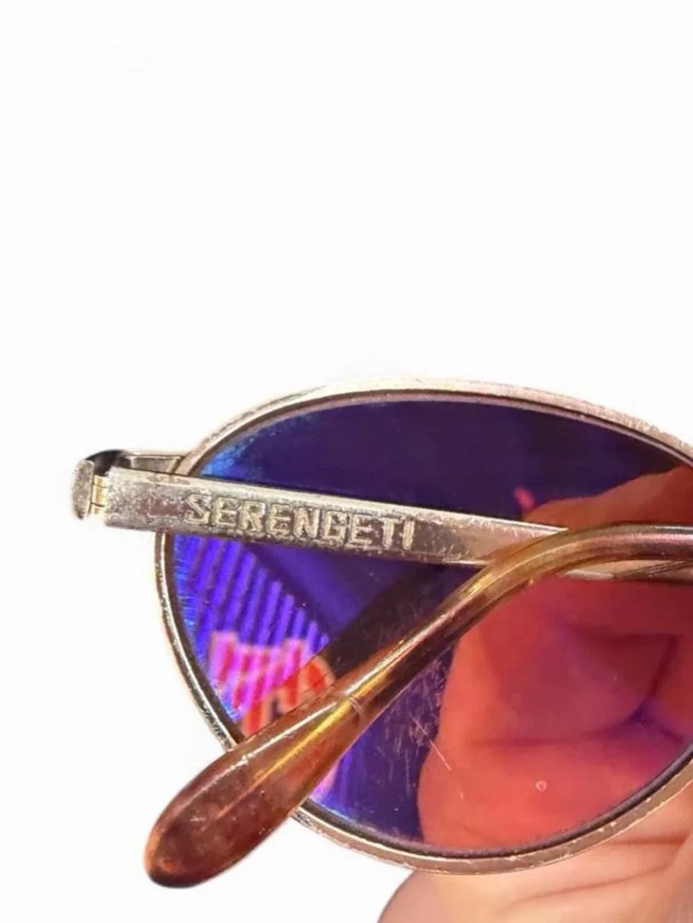 Vintage Serengeti 6475 Oval Sunglasses Gold Metal Frame Brown Driver Lenses USA